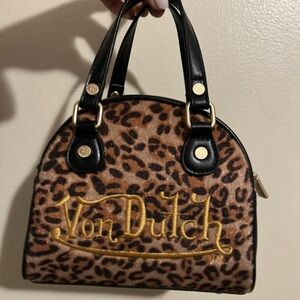 Von Dutch Mini Bag with Leopard Pattern